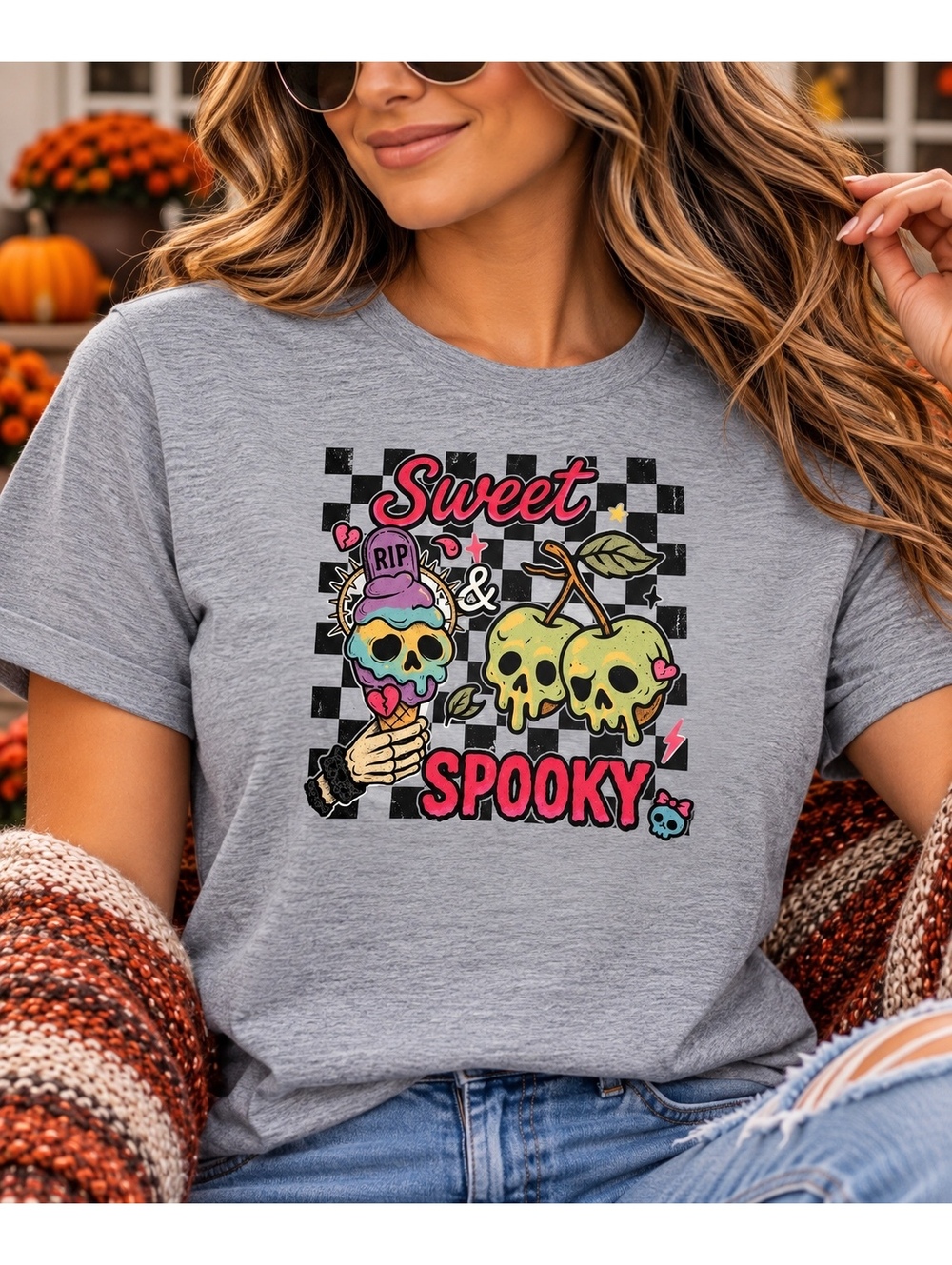 Sweet & Spooky Graphic Short Sleeve T-Shirt for Women
